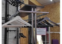 Стійка для одягу двостороння з полицею (довж. 1м, висота 1,25м)